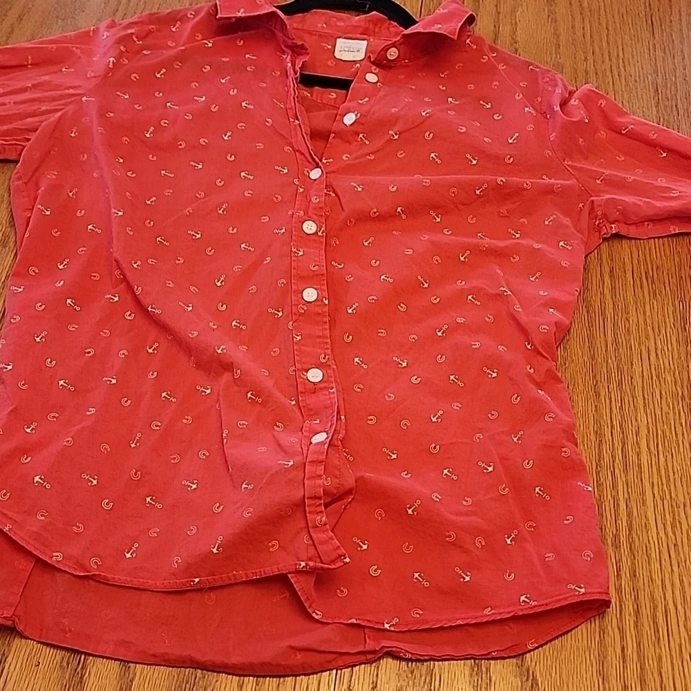 J. Crew Red Patterned Shirt